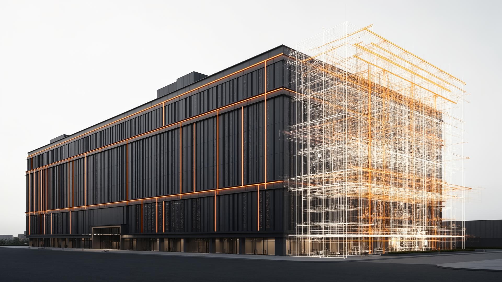 Industrial facility transitioning into a BIM 3D wireframe model